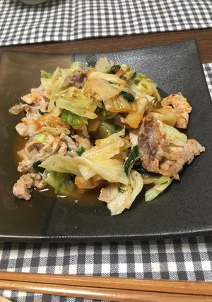10分で完成！キャベツ&豚肉のキムチ蒸し-レシピのメイン写真