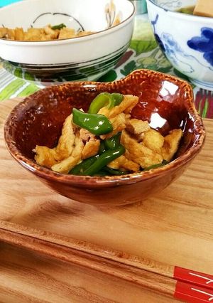 お弁当に作り置き☆あげとピーマンの炒め煮-レシピのメイン写真