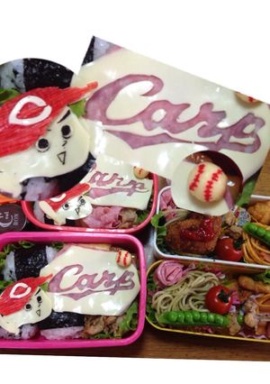 遠足カープ坊や野球キャラ弁-レシピのメイン写真