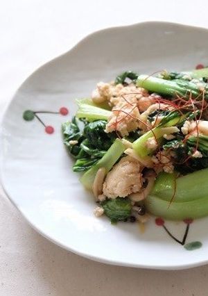 青梗菜ひき肉炒め-レシピのメイン写真