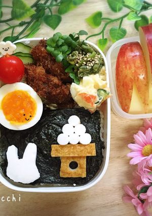 海苔弁でキャラ弁！お月見弁当-レシピのメイン写真
