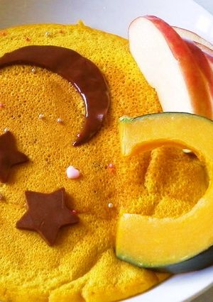 チョコデコ☆かぼちゃの米粉パンケーキ-レシピのメイン写真