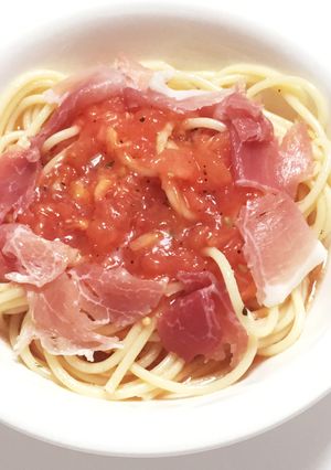 生ハムとトマトの冷製パスタ-レシピのメイン写真