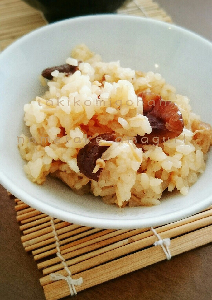 炊き込みご飯☆なめたけと甘栗で-レシピのメイン写真