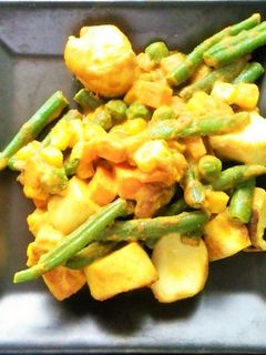 インゲンエリンギ彩り野菜のカレーマヨ炒め-レシピのメイン写真