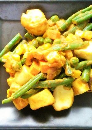 インゲンエリンギ彩り野菜のカレーマヨ炒め-レシピのメイン写真