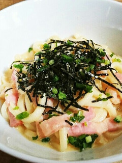 和風が美味しい♪カルボナーラうどん-レシピのメイン写真