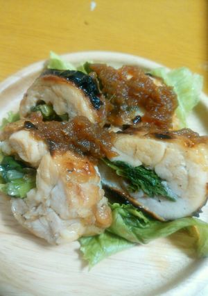 ☆鶏肉のネギ巻き焼き～りんごソース～☆-レシピのメイン写真
