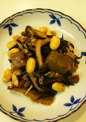 常備菜！きのこ&大豆&こんにゃくの煮物-レシピのメイン写真