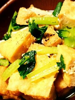小松菜と厚揚げの中華炒め-レシピのメイン写真
