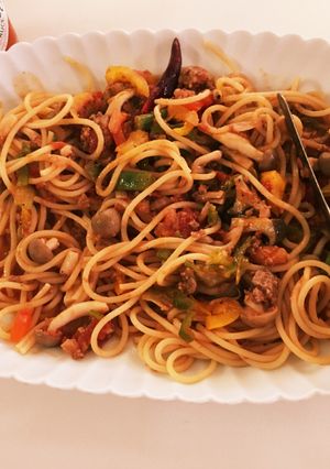 アヒージョのあまりでトマトパスタ-レシピのメイン写真