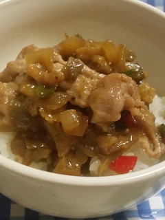 *野菜たっぷり!豚こま肉でこってり豚丼*-レシピのメイン写真