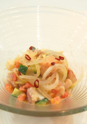 魚貝類とシークヮサーのセビーチェ-レシピのメイン写真
