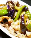 豚こま･なす･甘長ししとうの照り焼きだれ
