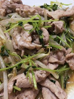 節約簡単!豚こま豆苗もやし炒め♪-レシピのメイン写真