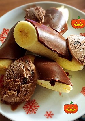 スライスチョコで即席！真っ黒チョコバナナ-レシピのメイン写真