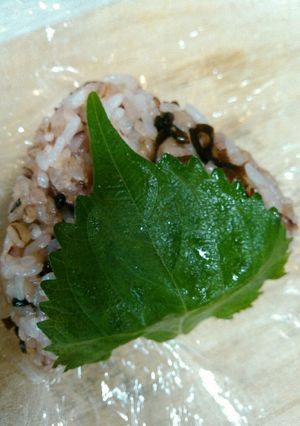 昆布の佃煮で手抜きで簡単うまうまシソ握り-レシピのメイン写真