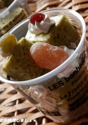 ホケミで簡単★抹茶と甘納豆のパフェ-レシピのメイン写真
