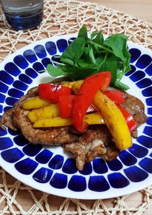 カラーピーマンと豚肉のバルサミコソテー-レシピのメイン写真