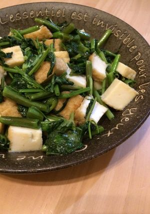 優しい味(^^)空芯菜と厚揚げの炒め物♪-レシピのメイン写真