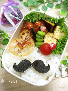 簡単キャラ弁!ヒゲ弁当-レシピのメイン写真