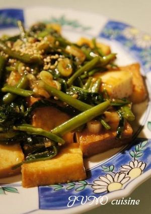 空芯菜と厚揚げの中華風炒め-レシピのメイン写真