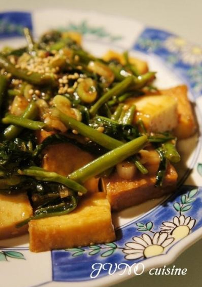 空芯菜と厚揚げの中華風炒め-レシピのメイン写真