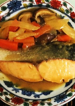 砂糖無しで 鮭(切り身魚)と野菜の味噌煮-レシピのメイン写真