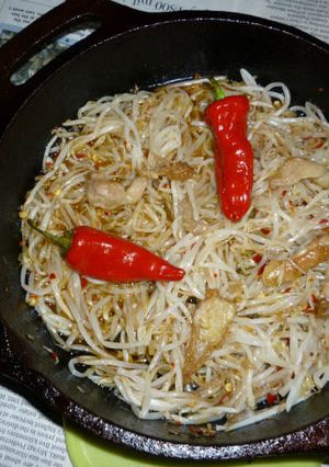 鶏皮の脂でシンプルなもやし炒め-レシピのメイン写真