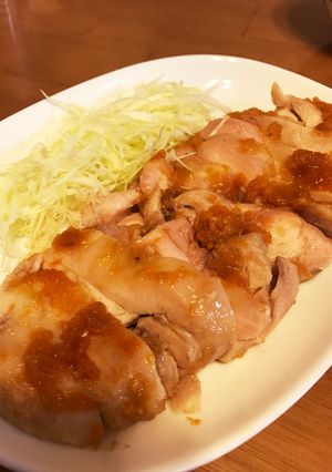 簡単晩ごはん♡パサつかないレンチン蒸し鶏-レシピのメイン写真