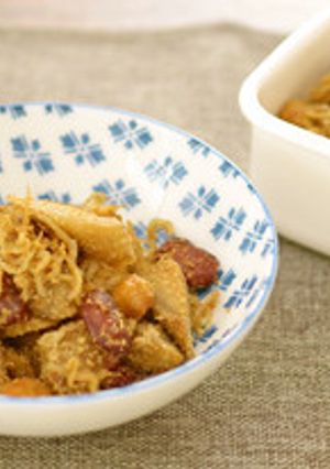妊娠、授乳に!ごぼうと豆の胡麻きんぴら-レシピのメイン写真