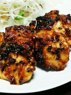 鶏むね肉の黒胡麻味噌焼き-レシピのメイン写真