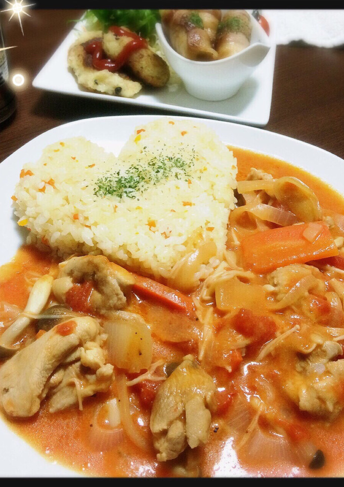 簡単！豪華！鶏ときのこのトマトクリーム煮-レシピのメイン写真
