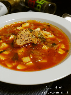 ダイエットにツナとお豆腐のトマトスープ♪-レシピのメイン写真