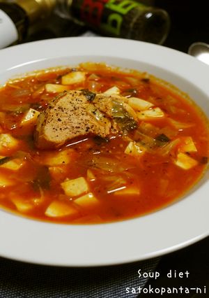 ダイエットにツナとお豆腐のトマトスープ♪-レシピのメイン写真