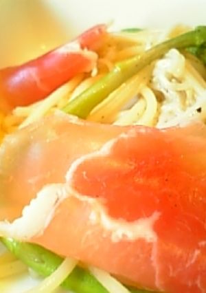 生ハムとアスパラのパスタ-レシピのメイン写真