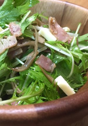 大好評♡水菜のうまうまガーリックサラダ-レシピのメイン写真