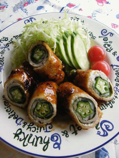 オクラとモロヘイヤで豚肉のネバネバロール-レシピのメイン写真