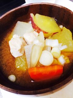 無水豚汁 鶏で豚汁 塩麹 さつまいもQC-レシピのメイン写真