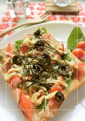 塩ピー×カニカマ×オリーブの和トースト-レシピのメイン写真