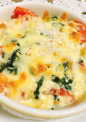 ほうれん草のトマトの豆腐グラタン-レシピのメイン写真
