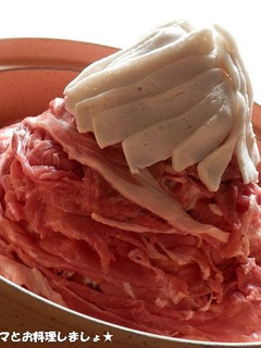 豚肉とはんぺんで簡単★びっくり富士山鍋-レシピのメイン写真