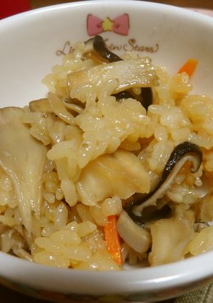 鶏皮で艶々きのこおこわ-レシピのメイン写真