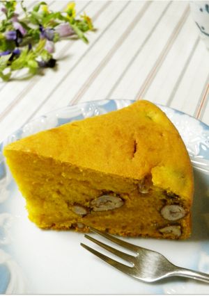 HMで金時豆入りかぼちゃケーキ♪-レシピのメイン写真