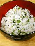 野沢菜としらすの混ぜご飯