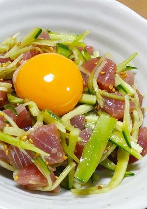 まぐろユッケ-レシピのメイン写真
