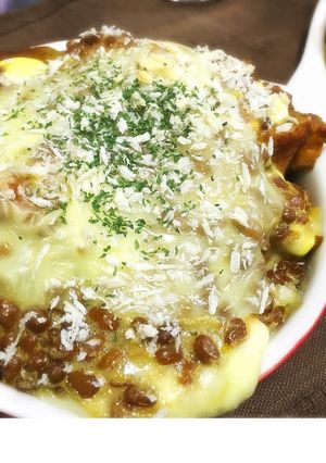 余ったカレーリメイク♫納豆焼きカレー✯-レシピのメイン写真