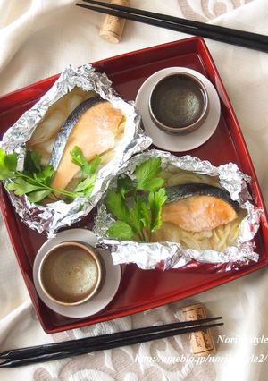 鮭と長ねぎのホイル焼き-レシピのメイン写真