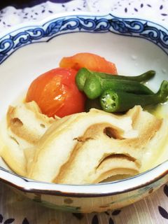 車麩とトマト、オクラの煮物-レシピのメイン写真