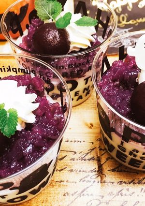ハロウィン風〜巨峰のヨーグルトゼリー-レシピのメイン写真